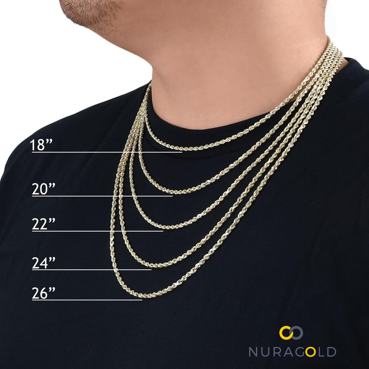 14k Yellow Gold Cuban Link Chain Necklace P357514