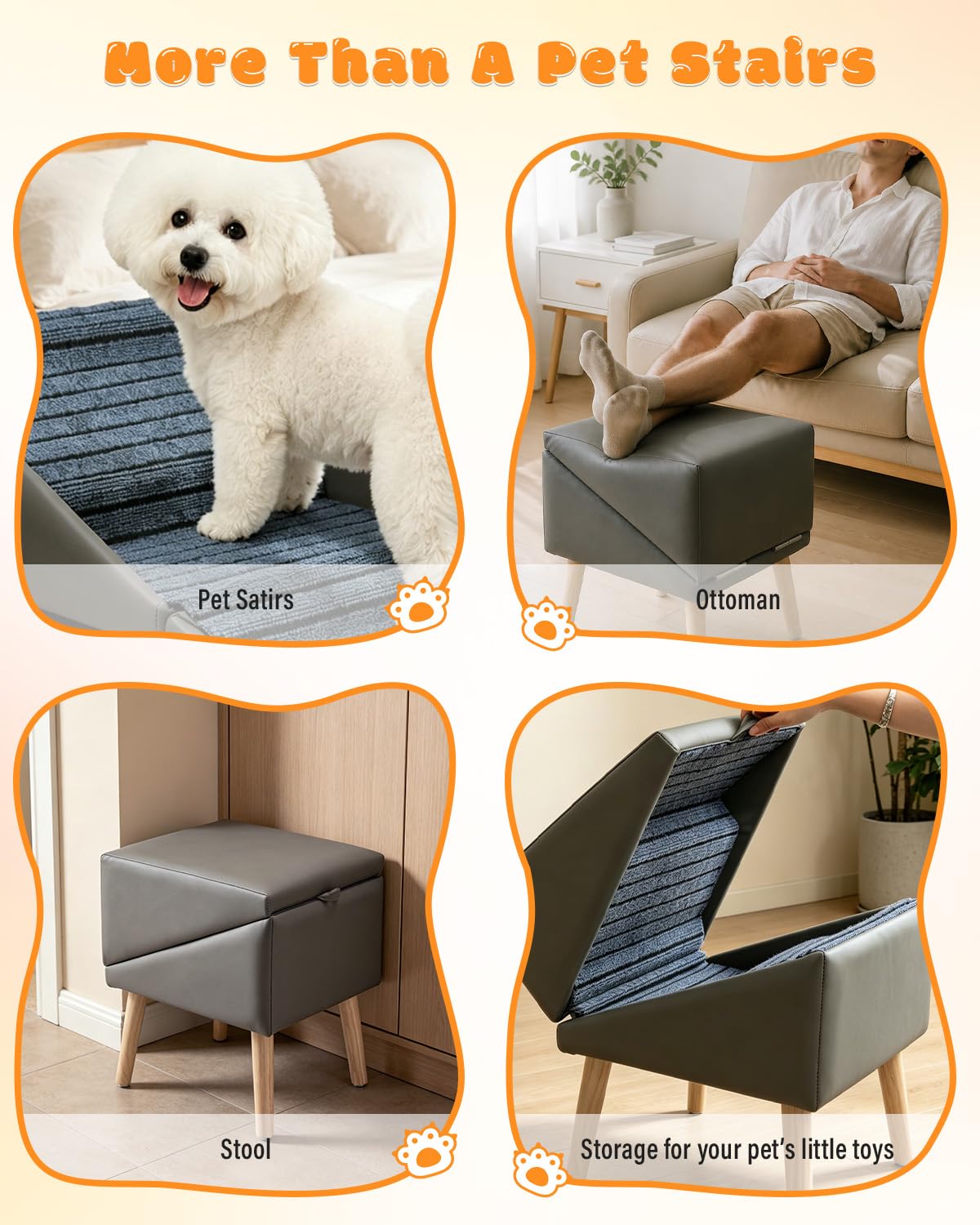Foldable 4 Steps Non-Slip Pet Stairs G26287
