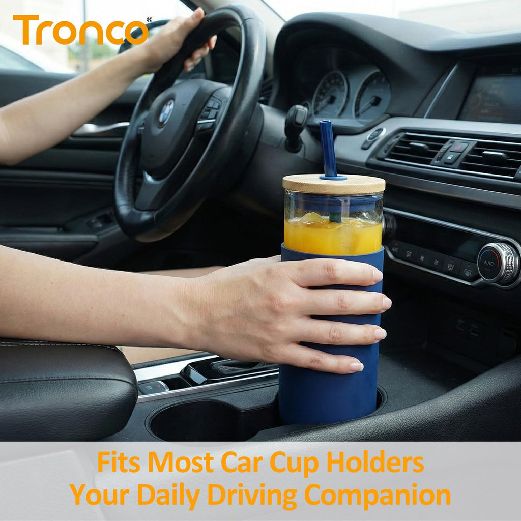 24 oz Glass Tumbler with Lids and Straw Z797
