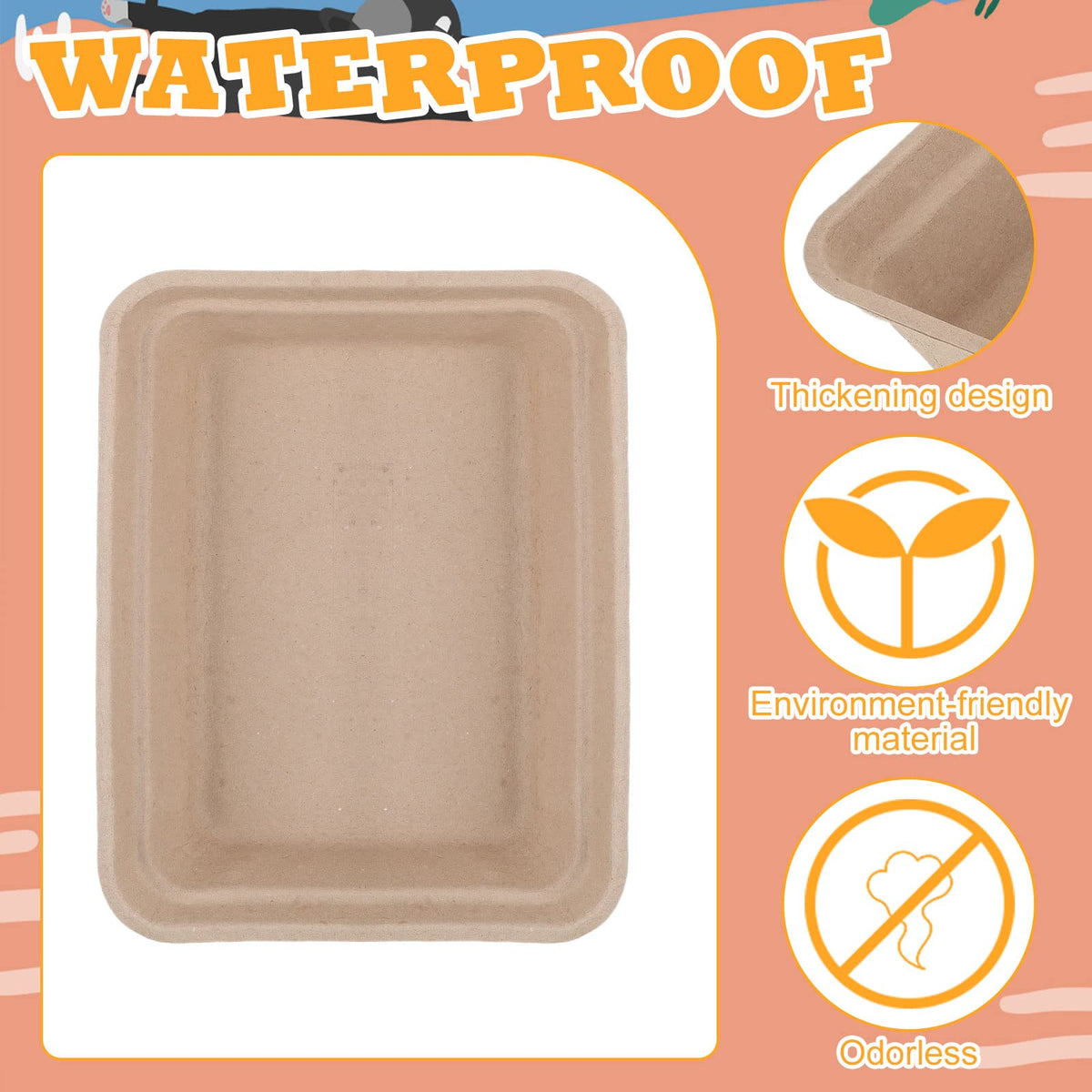 30 Pack Disposable Cat Litter Tray X560