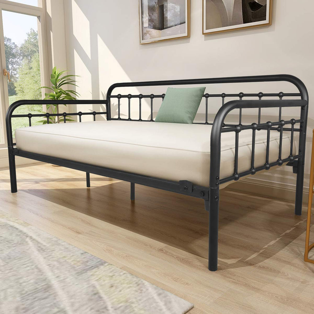 Metal Daybed Frame Twin Day Bed Black S871