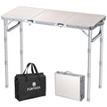 3ft Folding Camping Table, 3 Height Adjustable White S826