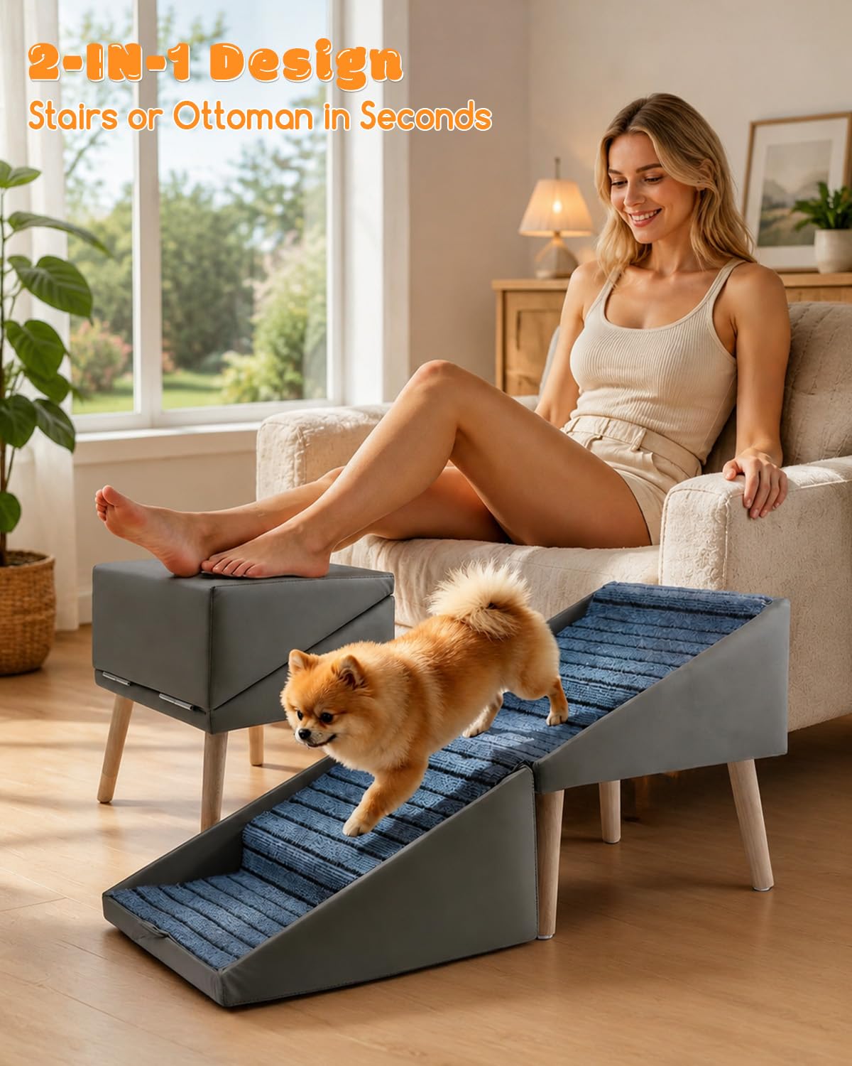 Foldable 4 Steps Non-Slip Pet Stairs G26287