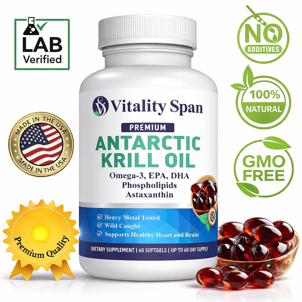 Krill Oil 500mg Omega-3 EPA & DHA 60 Softgels X14916