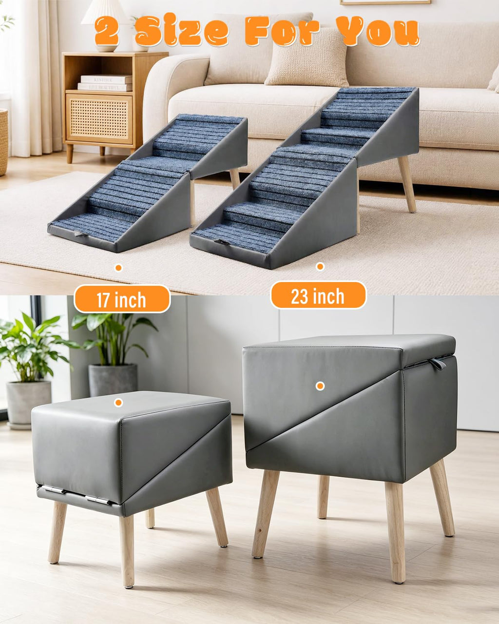 Foldable 4 Steps Non-Slip Pet Stairs G26287