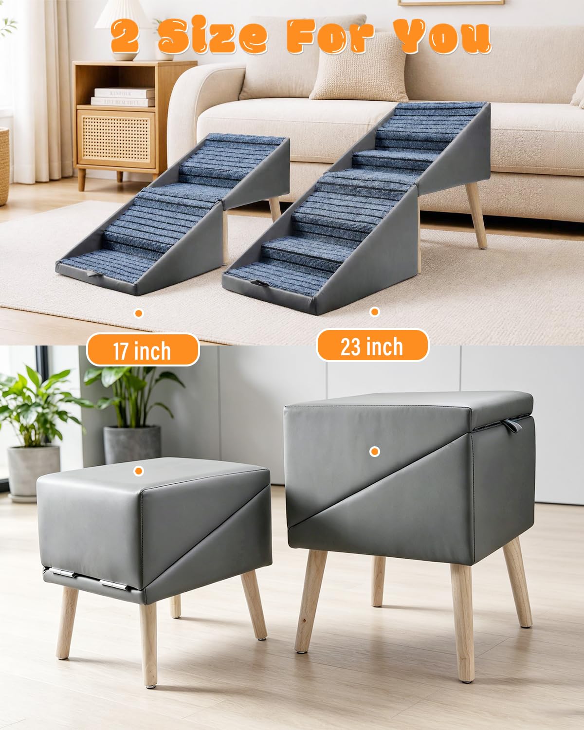 Foldable 4 Steps Non-Slip Pet Stairs G26287
