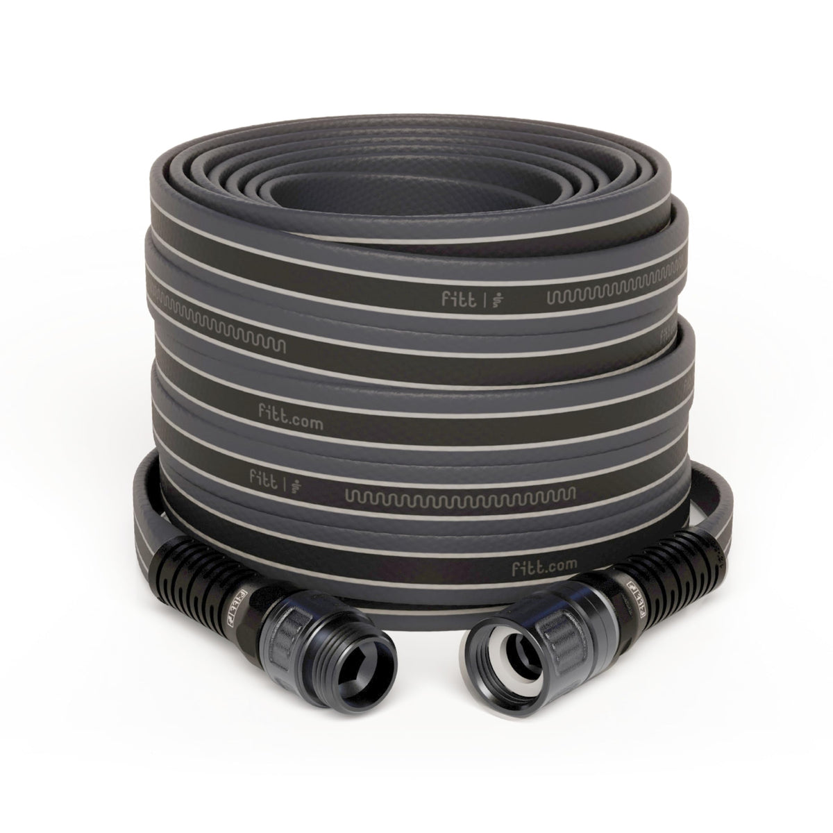 Lightweight Flexible Kink-Free Flat Garden Hose, Grey and Blue, 100-Feet x 3/4-Inch T9701