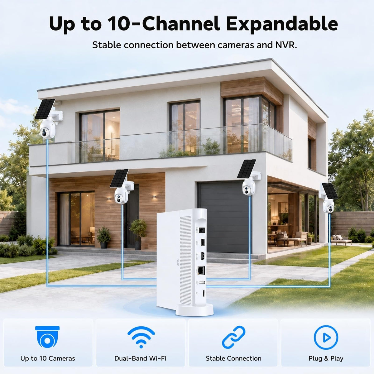 Solar Security Cameras Wireless Outdoor 4 Pack F993