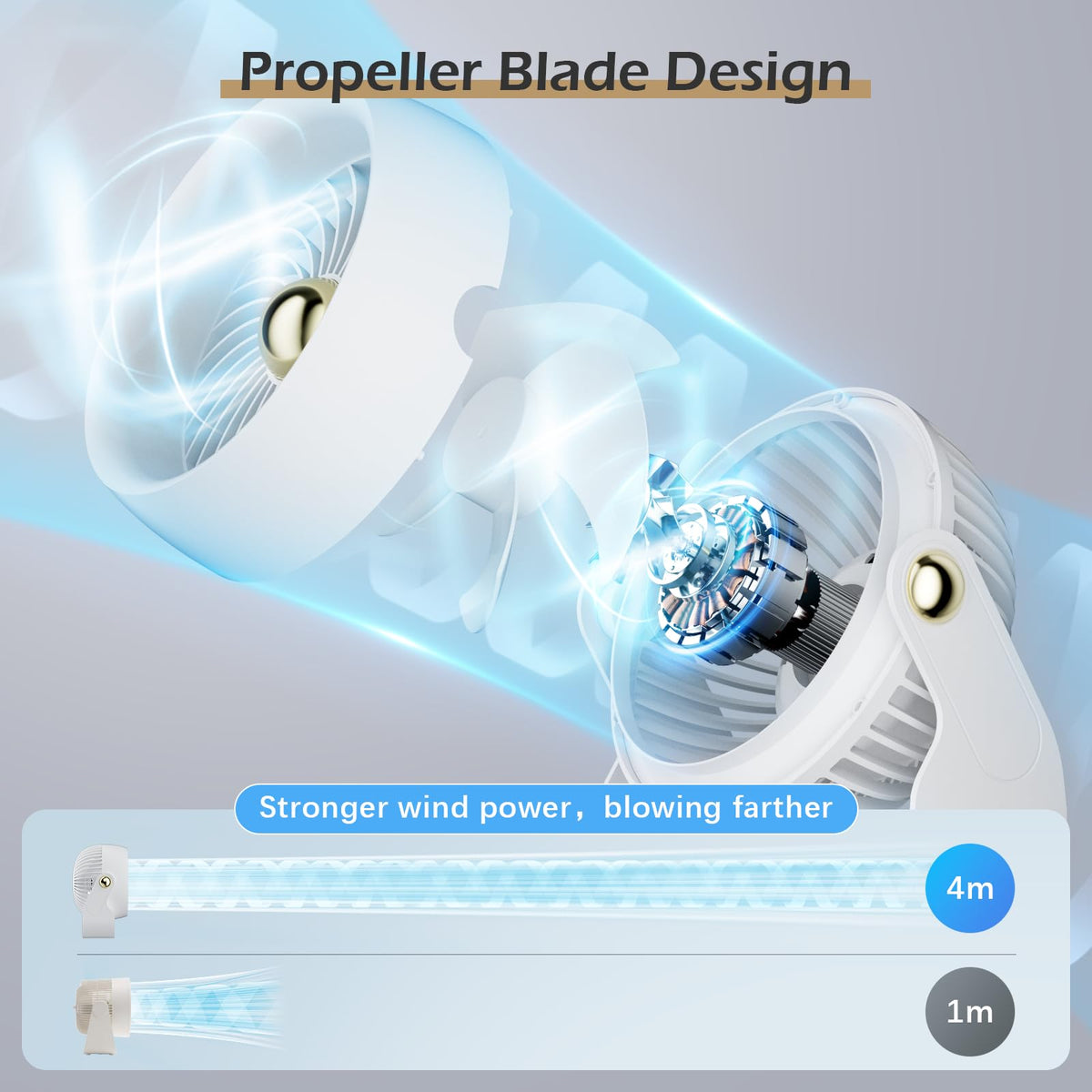 Portable Rechargeable 8 Inch Desk Fan J10989