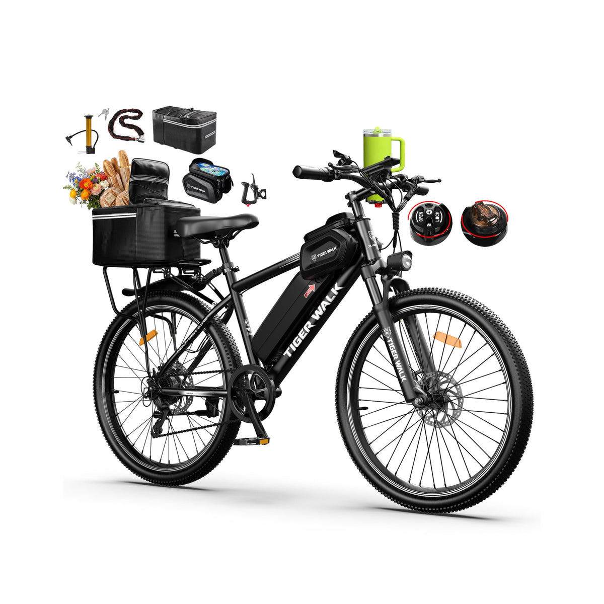 26" Electric Mountain Bike 48V 10Ah 7-Speed I407
