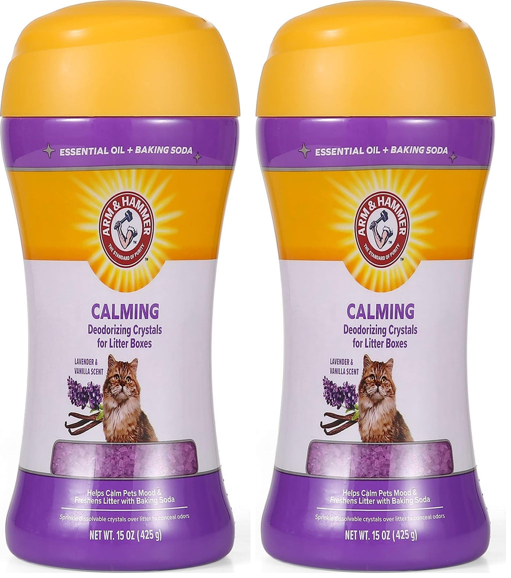 Cat Litter Deodorizing Crystals with Baking Soda, Lavender and Vanilla Scent, 15 Oz - 2 Pack R796819