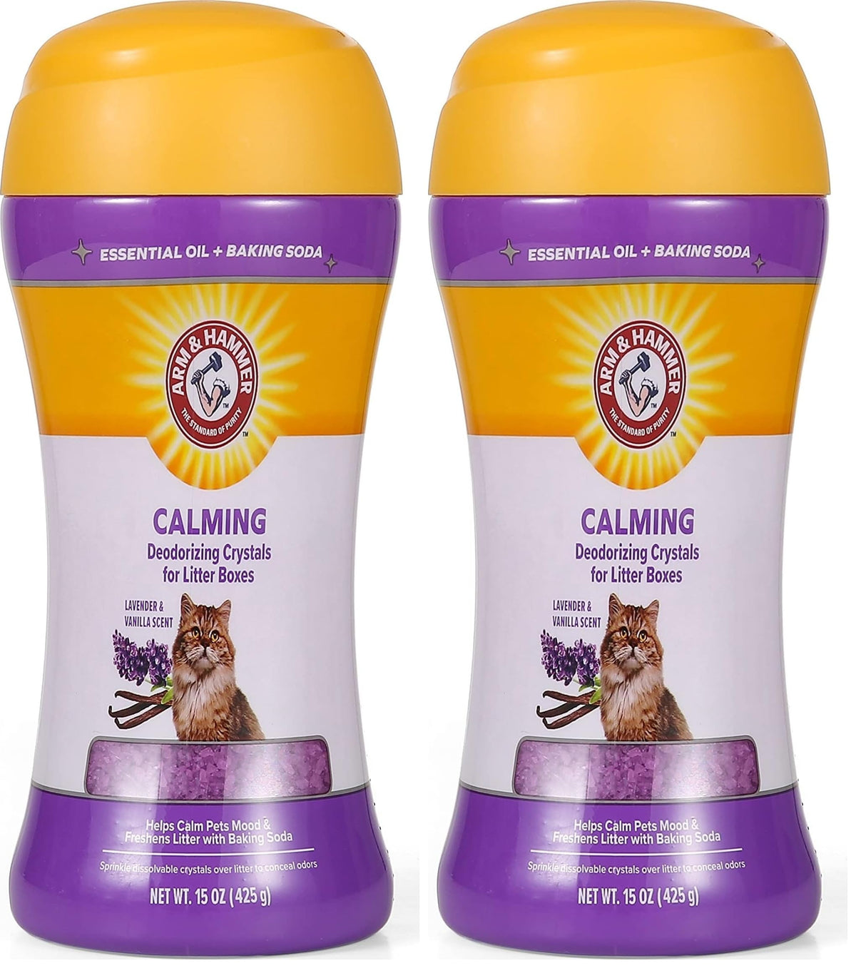 Cat Litter Deodorizing Crystals with Baking Soda, Lavender and Vanilla Scent, 15 Oz - 2 Pack R796819