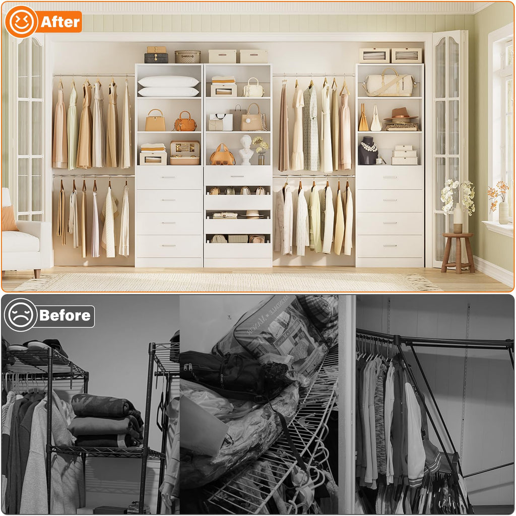 Wood Closet Organizer with 12 Drawers Z640