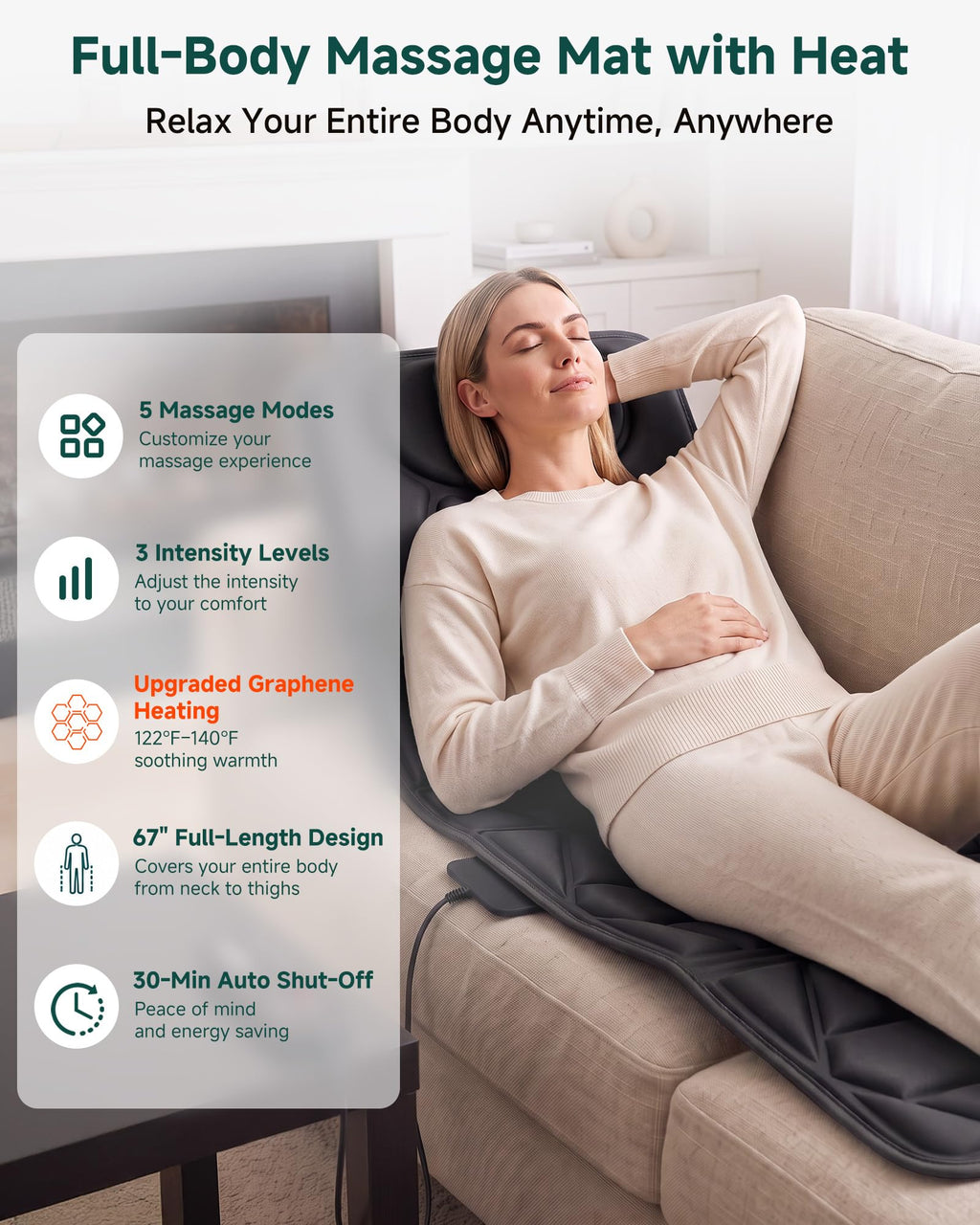 Full Body Massage Mat with Heat T519383