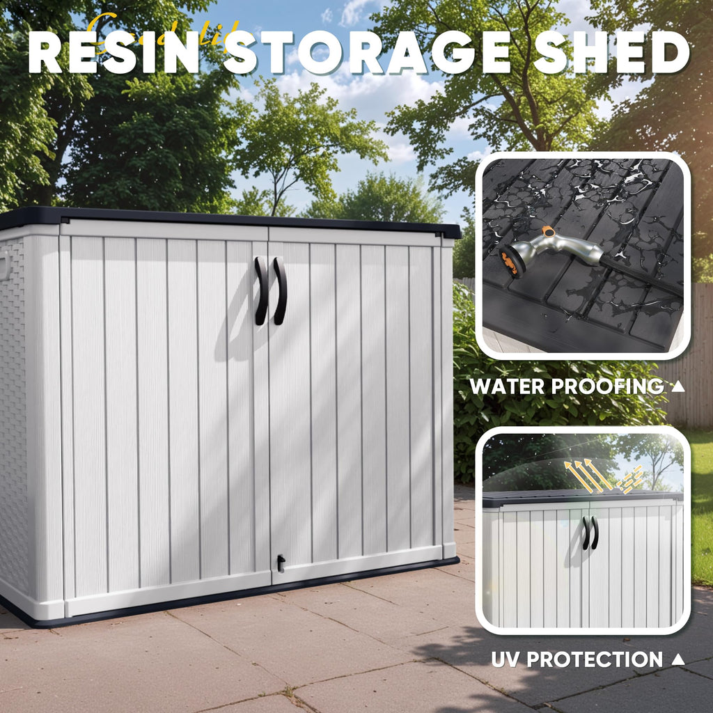 White 26 Cu Ft Lockable Outdoor Storage Cabinet J94655