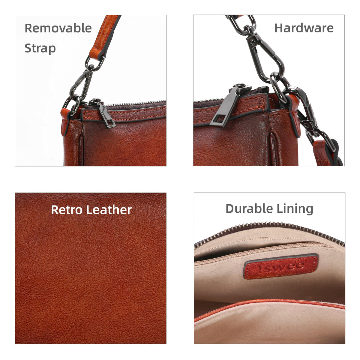 Leather Crossbody Bags with Two Straps A1311