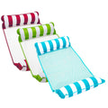 Light Blue, Lime Green & Burgundy/White Stripe 3-Pack Pool Float C265