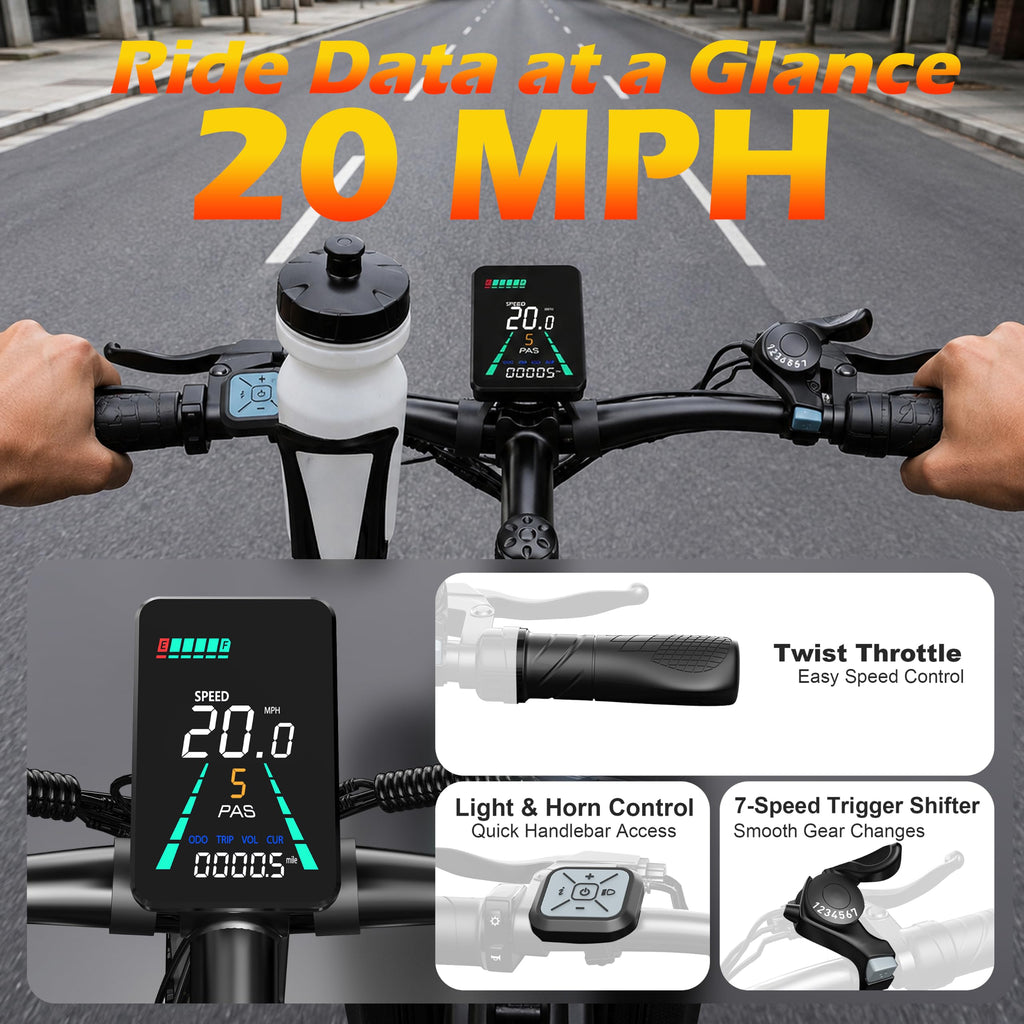 26" Electric Mountain Bike 48V 10Ah 7-Speed I407