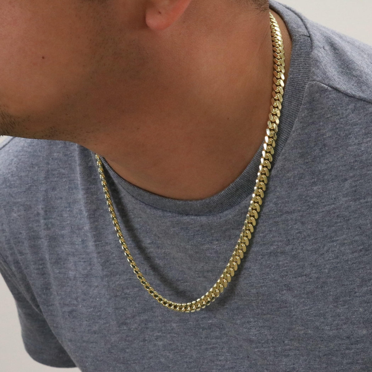 14k Yellow Gold Cuban Link Chain Necklace P357514