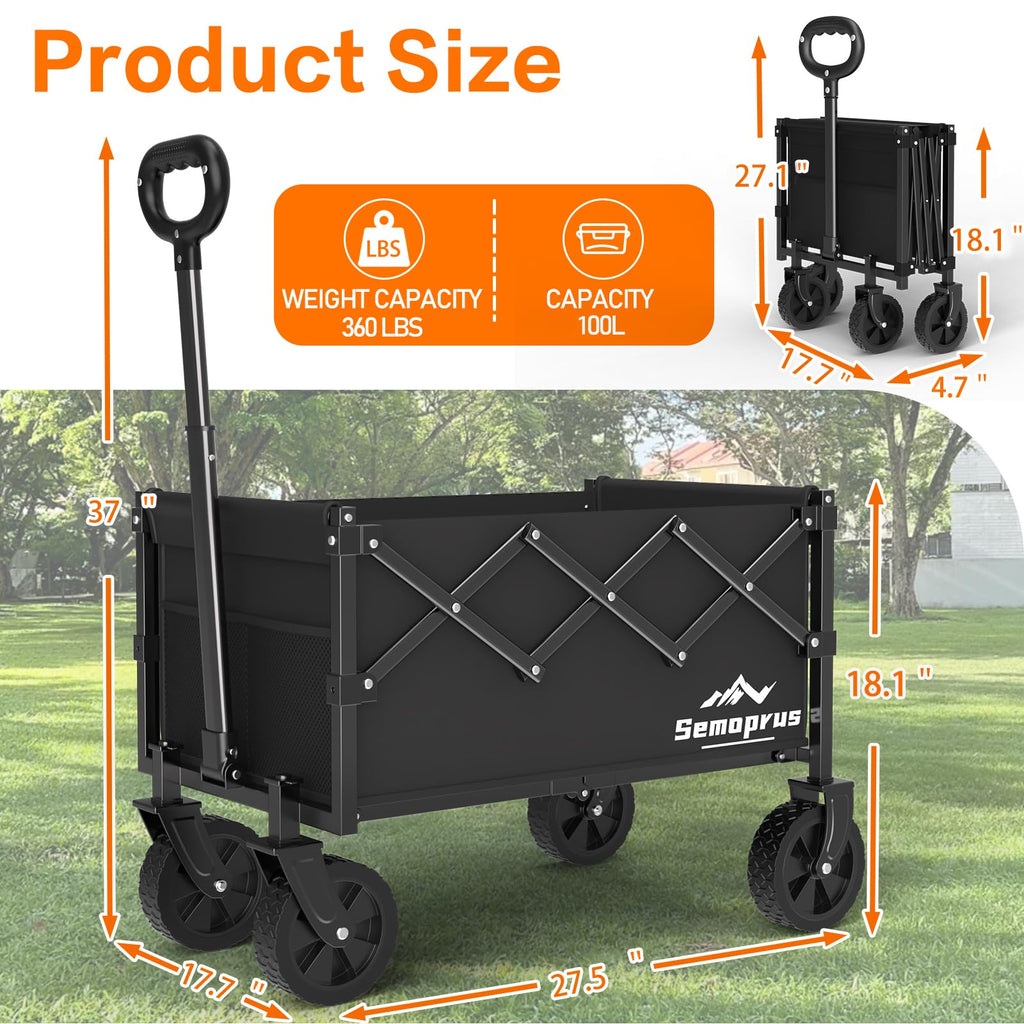 Foldable Heavy Duty Wagon with Wheels J367