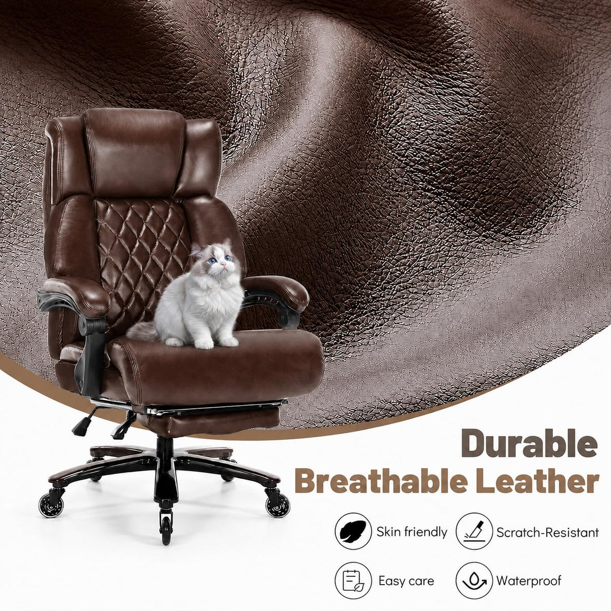 Big and Tall Office Chair with Footrest I5854