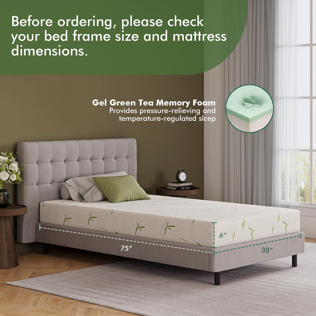 6 Inch Twin Gel Memory Foam Mattress J98021
