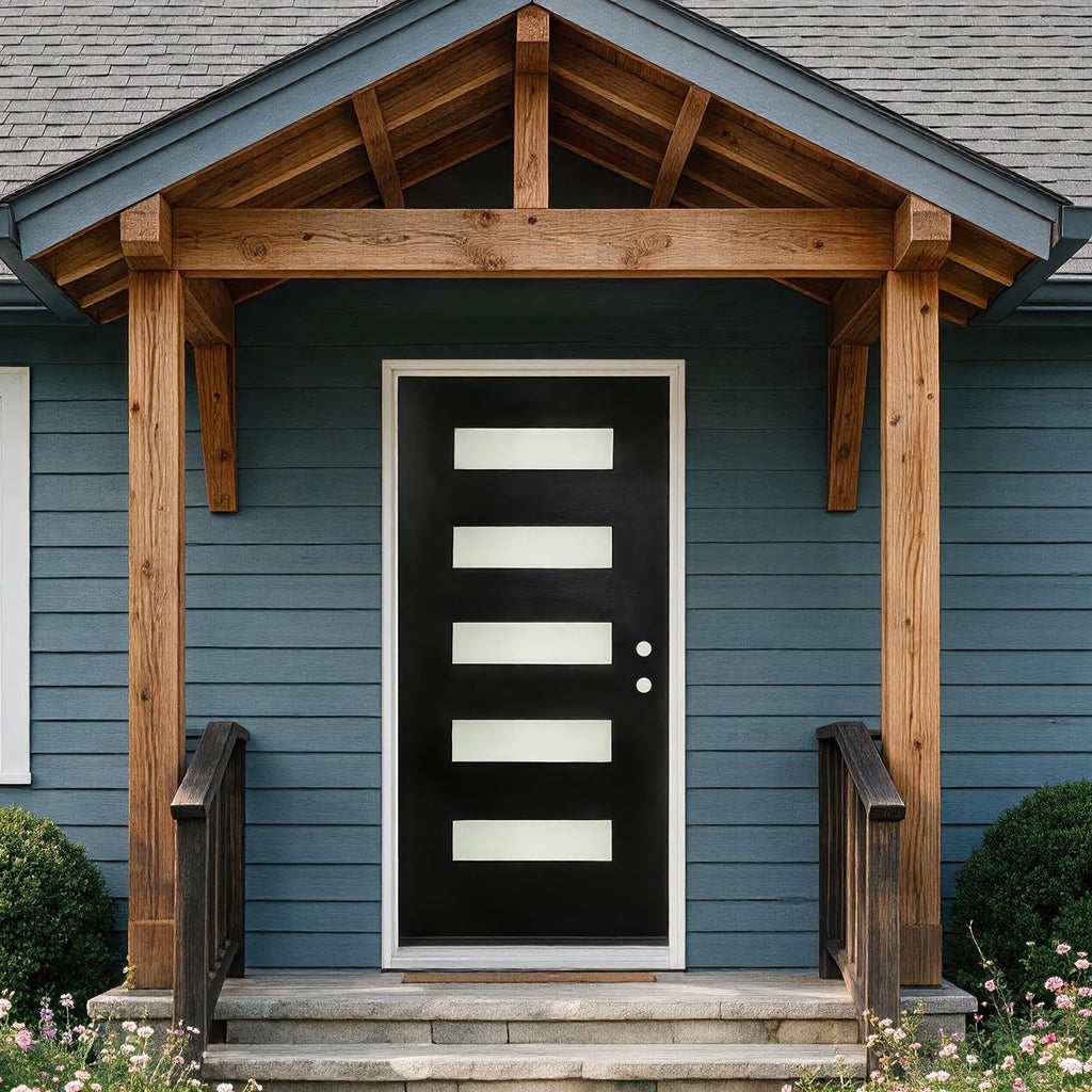 36" x 80" Left Hand Inswing Exterior Door with White Frame B611