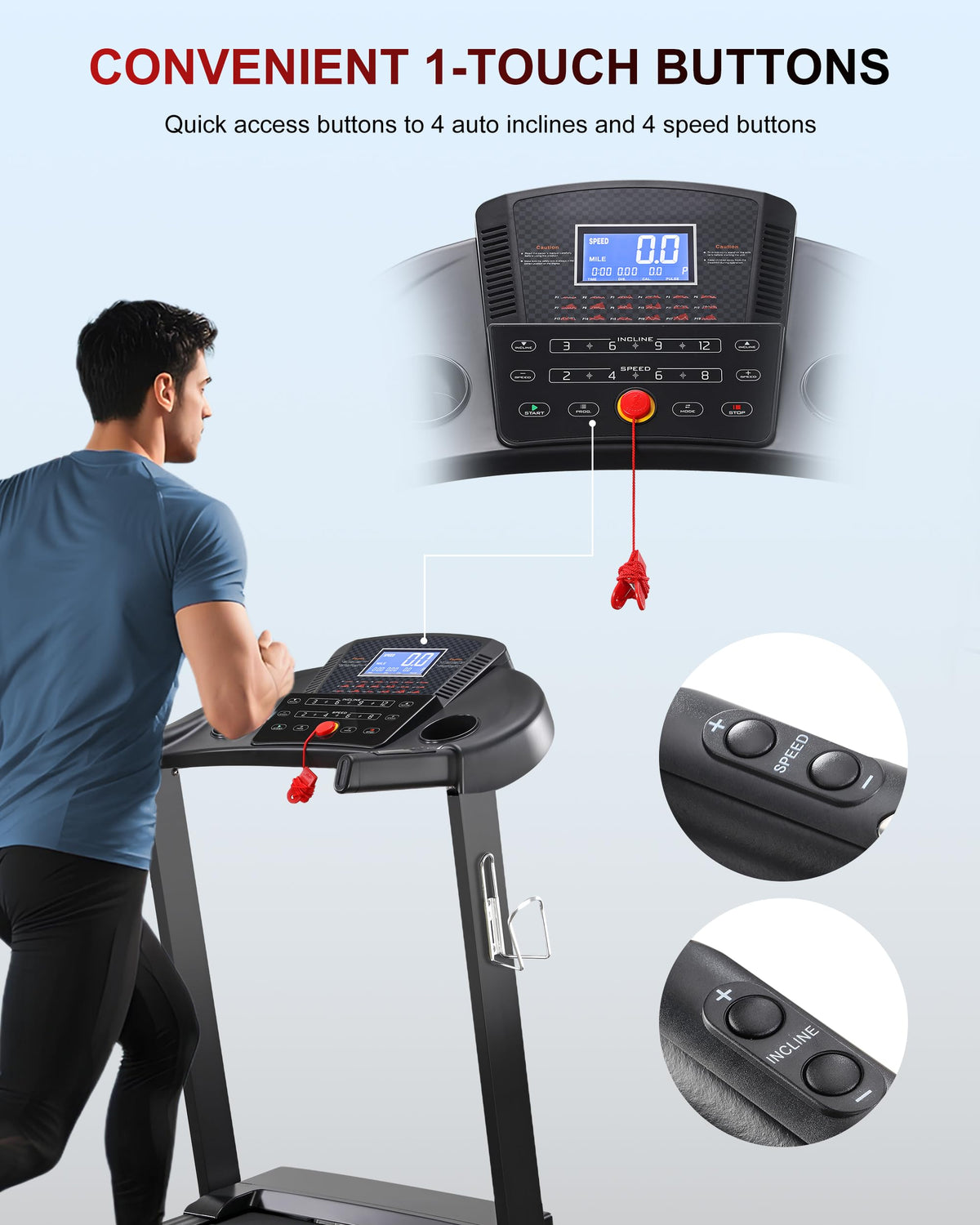 Heavy Duty Treadmill with 15-Level Auto Incline E6357
