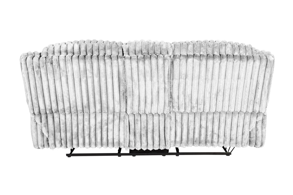 Light Gray Corduroy Manual Motion Loveseat X82741