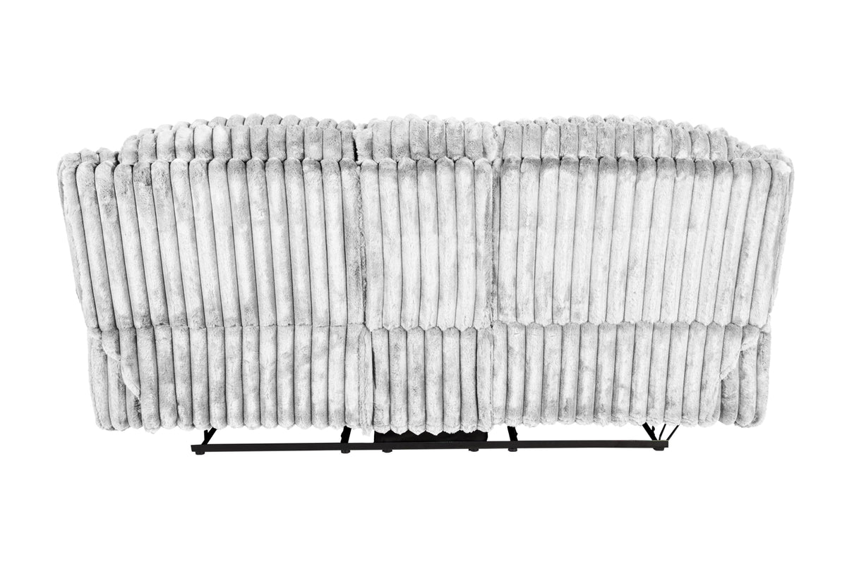 Light Gray Corduroy Manual Motion Loveseat X82741