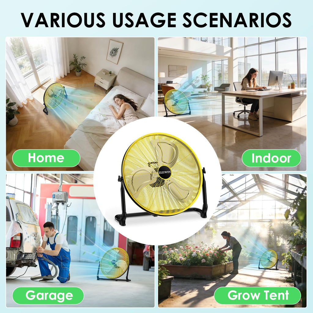 20" Rechargeable Portable Battery Operated Floor Fan W890983