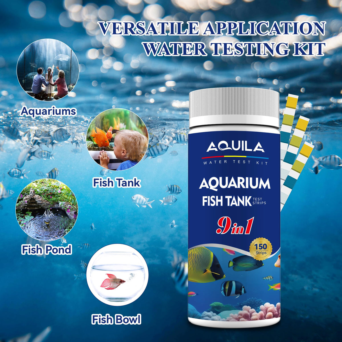 Aquarium Water Test Kit 9-in-1 W485