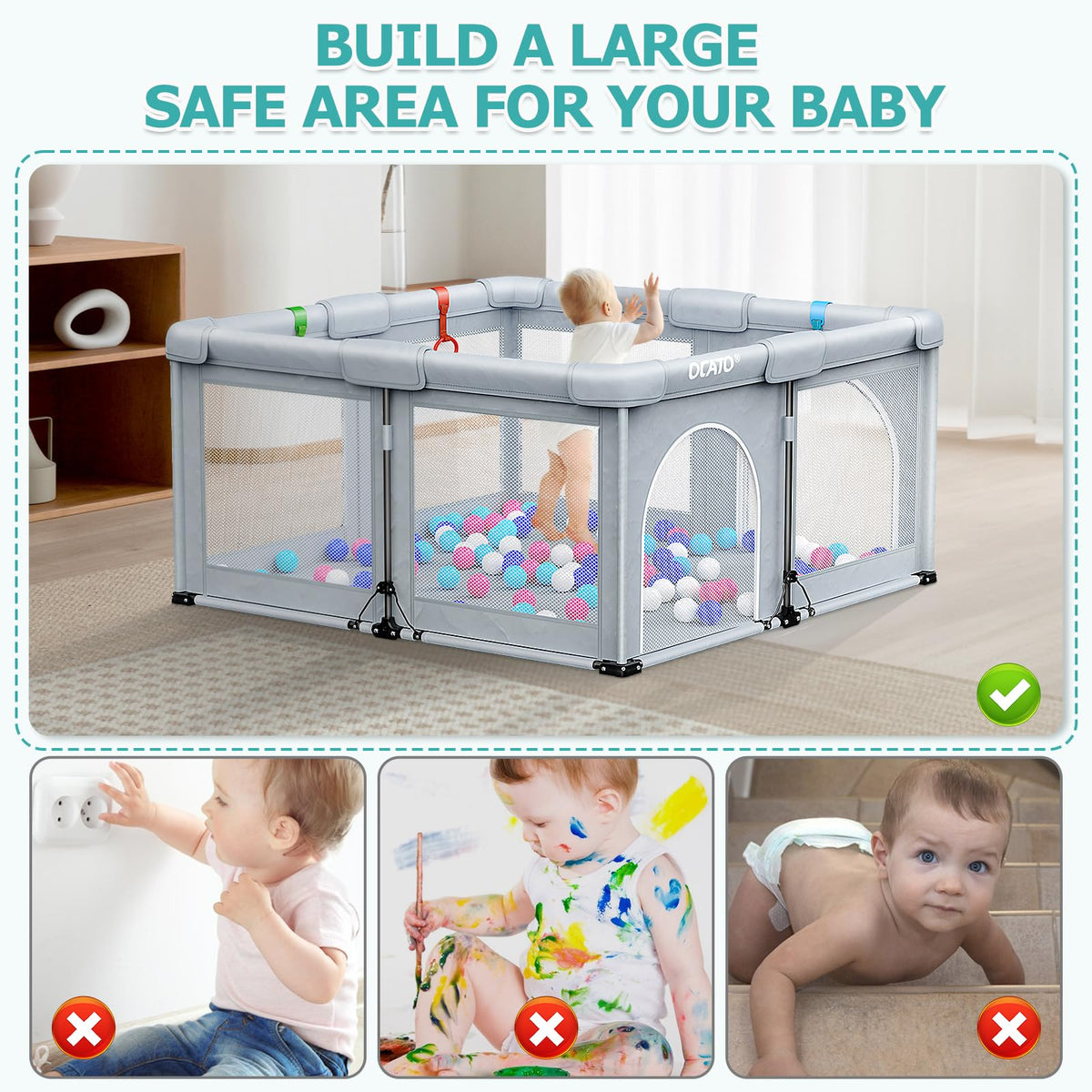Foldable Baby Playpen 50×50 B917