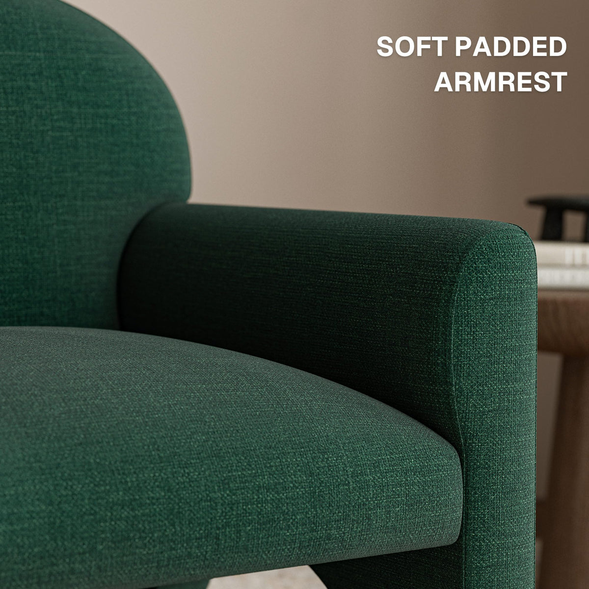 Green Upholstered Accent Chair Set of 2 with Rubber Wood Legs H8162
