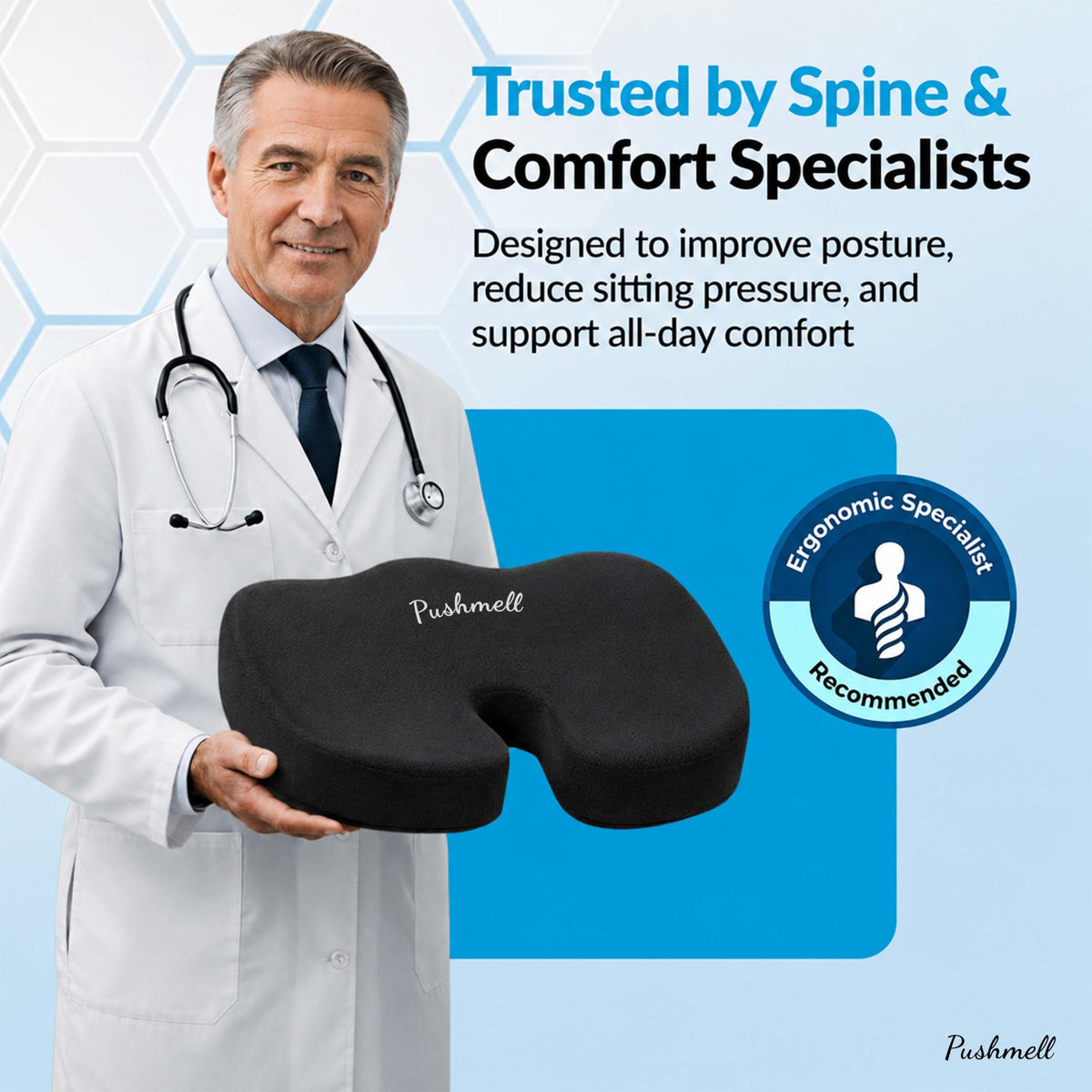 Memory Foam Gel Seat Cushion with Extra Cover B857945