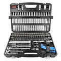 225PCS Mechanic Tool Set, 1/4" & 3/8" & 1/2" Drive Socket Wrench Set, Metric and Standard with 90-Tooth Ratchet W83779