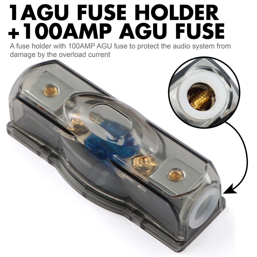 0 Gauge Amp Wiring Kit 3000W with 100A Fuse & RCA Cable G6761