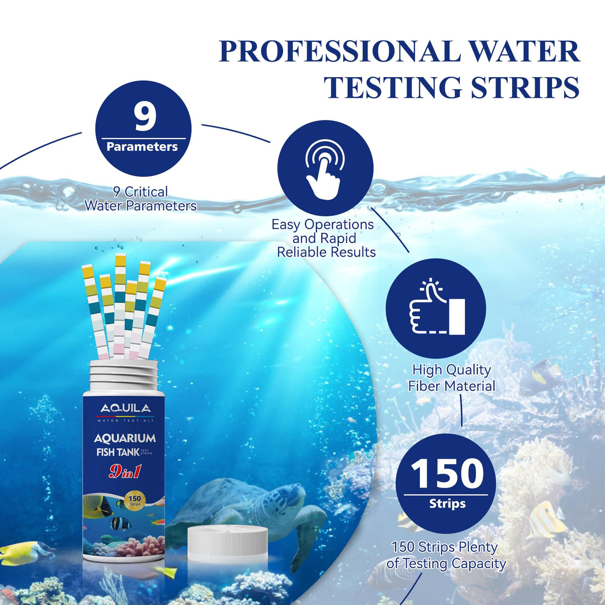 Aquarium Water Test Kit 9-in-1 W485
