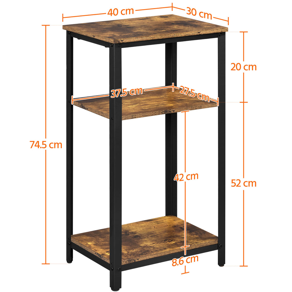 30 Inch 3-Tier Narrow Side Table R366