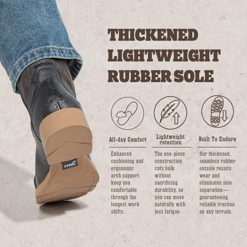Mens Cowboy Boots Square Toe Wide Fit O649830