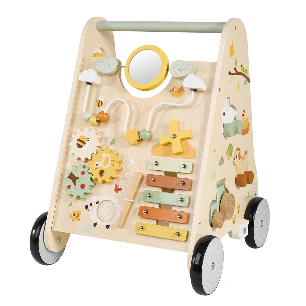 Wooden Baby Push Walker with Activity Center D9699