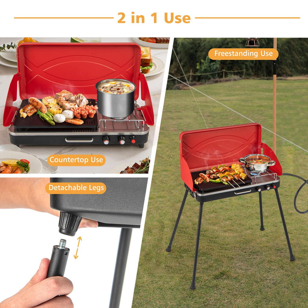 Portable Propane Gas Grill & Stove N663