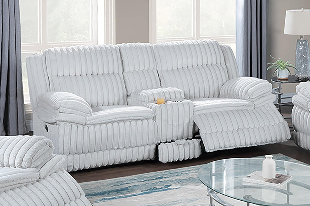 Light Gray Corduroy Manual Motion Loveseat X82741