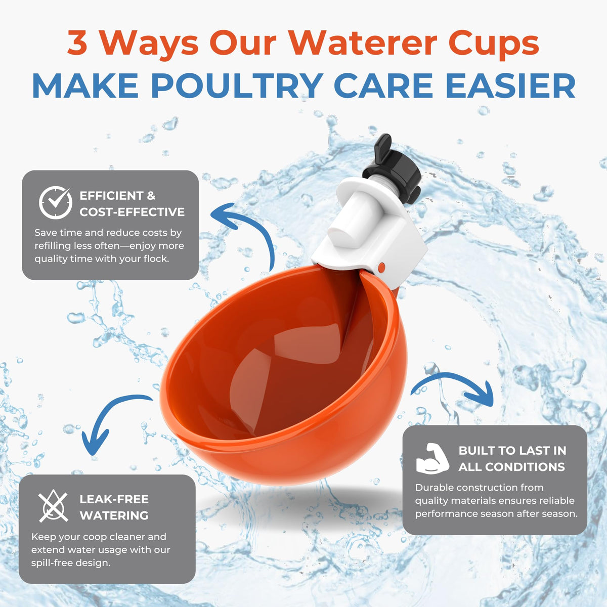 Large Automatic Chicken Waterer Cups 5-Pack G106296