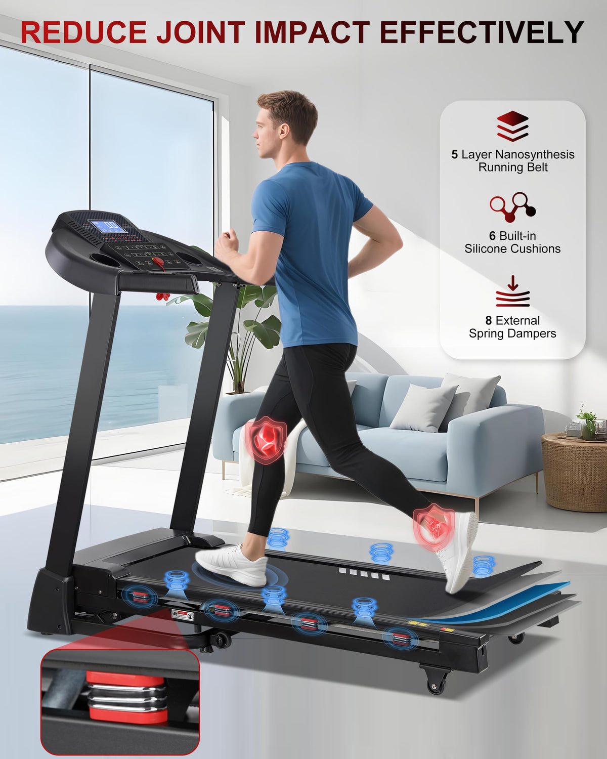Heavy Duty Treadmill with 15-Level Auto Incline E6357