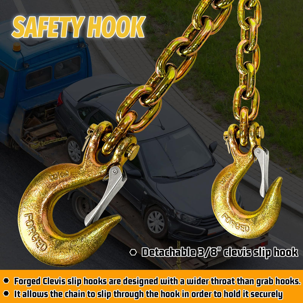 3/8"x36" Galvanized Trailer Safety Chains with Hooks, 2-Pack P55785