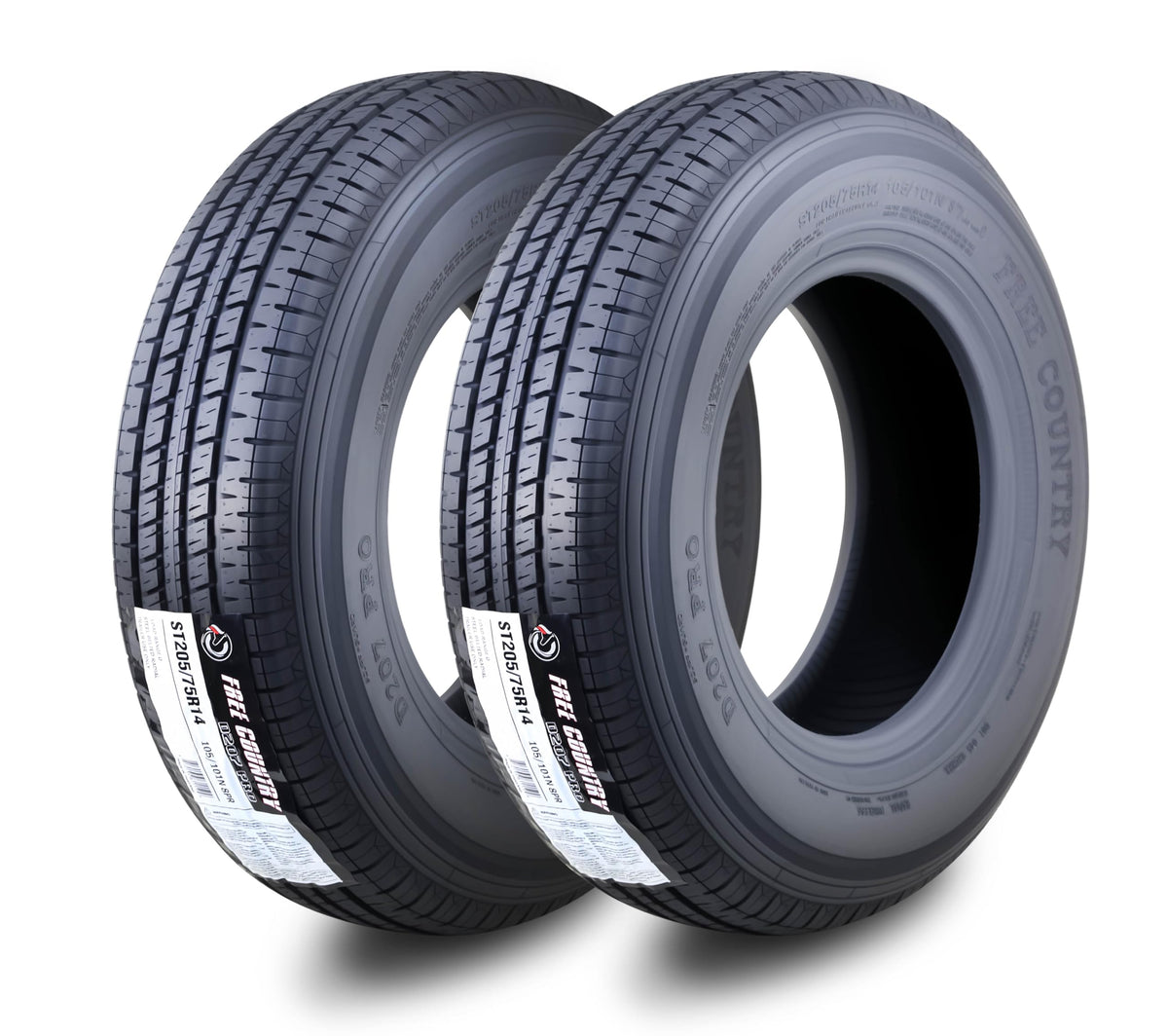 2 Premium Trailer Tires ST205/75R14 8PR LR D D758513