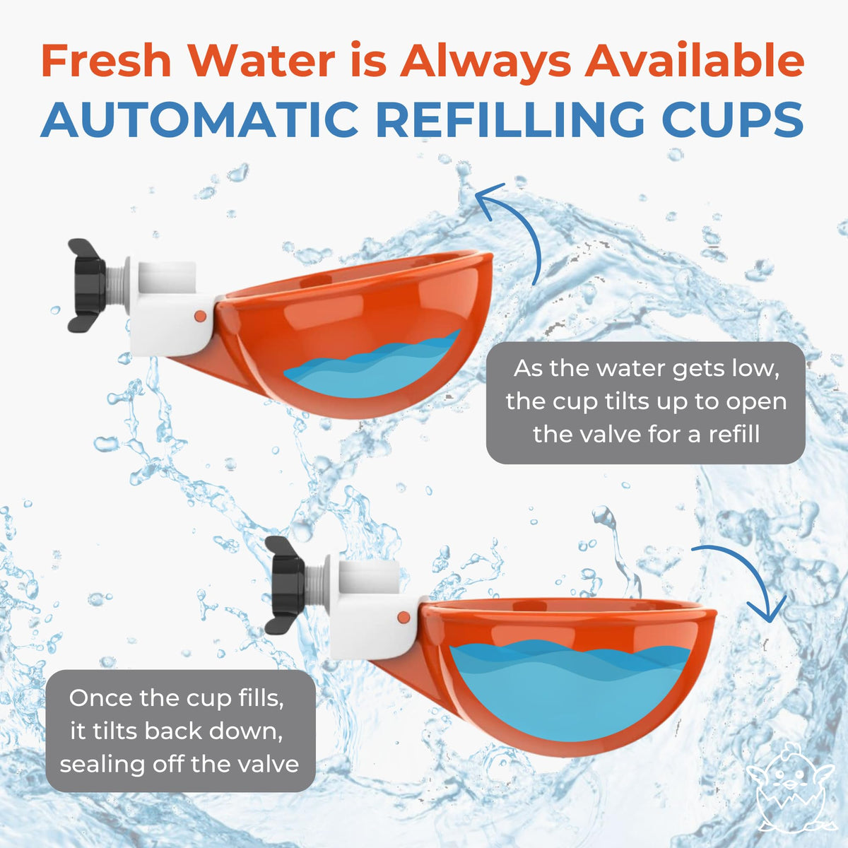 Large Automatic Chicken Waterer Cups 5-Pack G106296