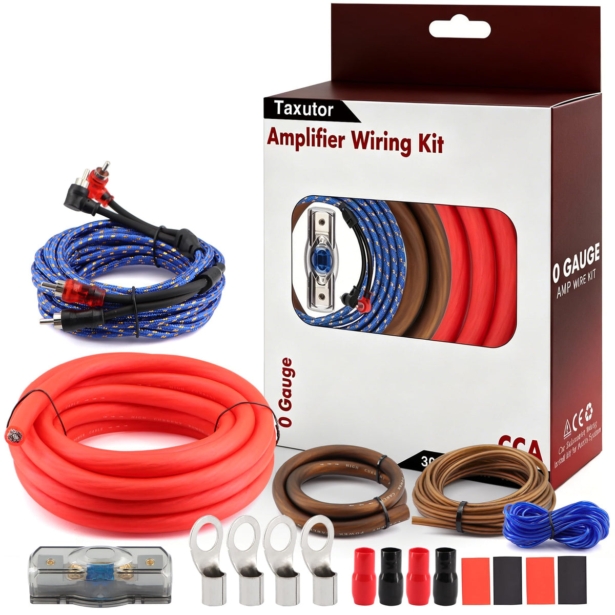 0 Gauge Amp Wiring Kit 3000W with 100A Fuse & RCA Cable G6761