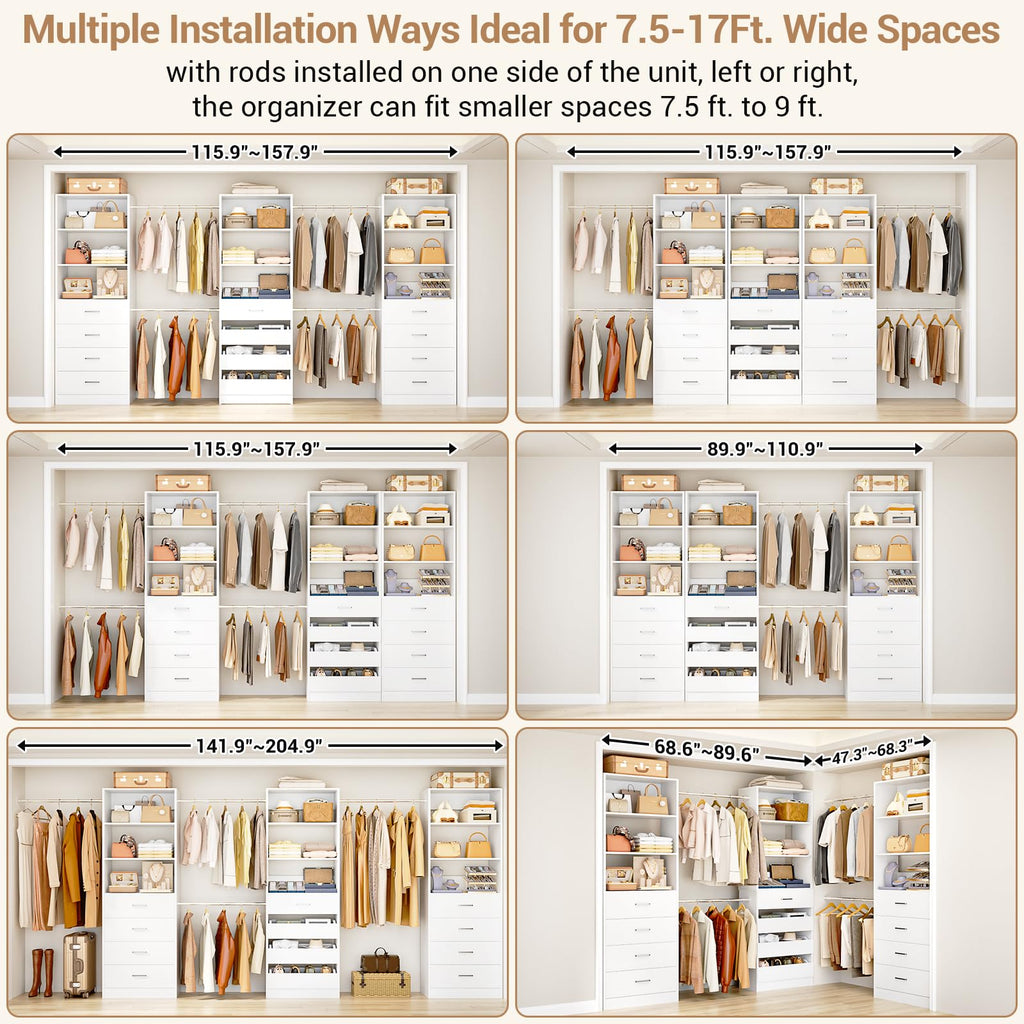 Wood Closet Organizer with 12 Drawers Z640